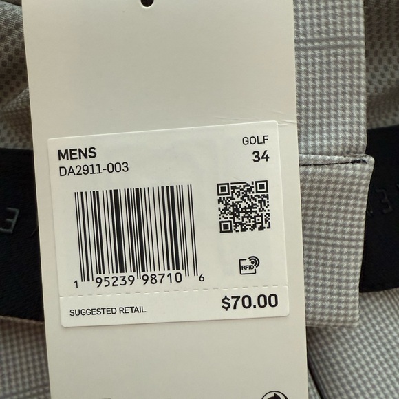 Nike Dri-FIT Plaid Golf Shorts Men’s 34 Gray Standard Fit Stretch NWT - Picture 7 of 8